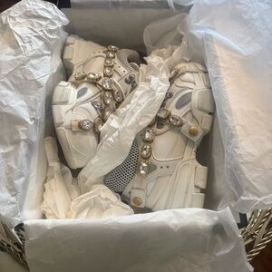 Embellished White Sneakers